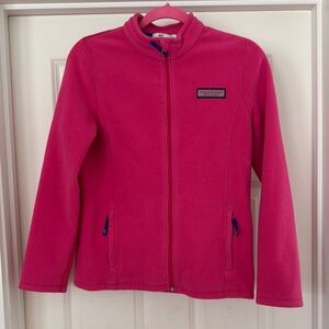 Girls Vineyard Vines Raspberry Pink Full Zipper Fleece Jacket Size XL